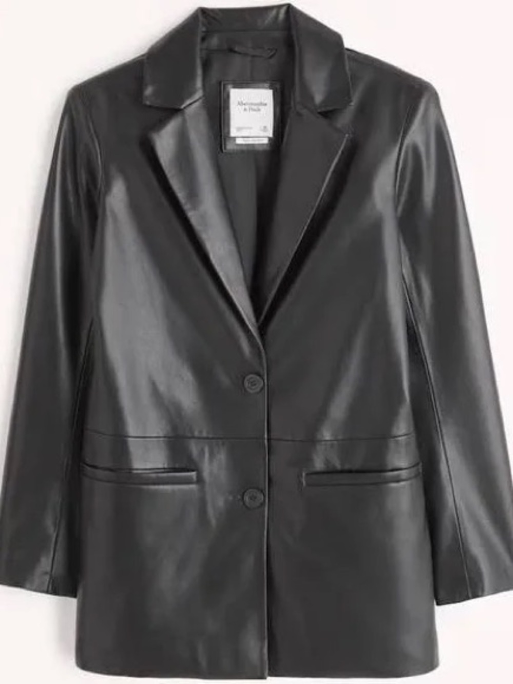 Abercrombie & Fitch Black Faux Leather Blazer